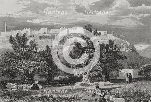 Garden of Olives, Jerusalem, 1840. Creator: Aubert.