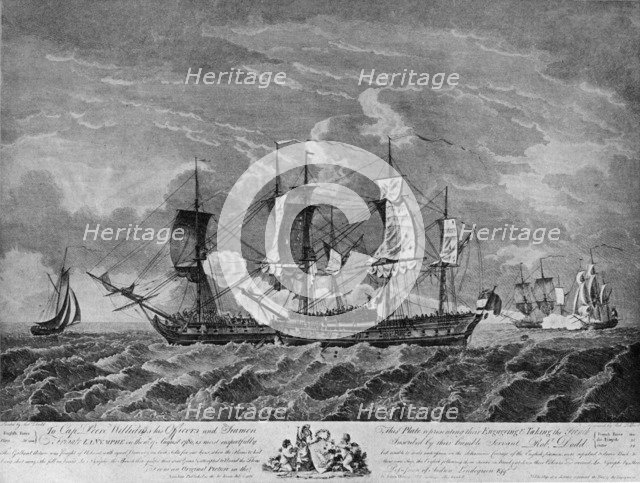 'The 'Flora' and the 'Nymphe'', c1781. Artist: Robert Dodd.