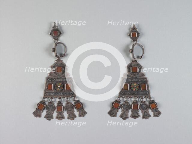Pair of Woman's Earrings, 1900-1920. Creator: Unknown.