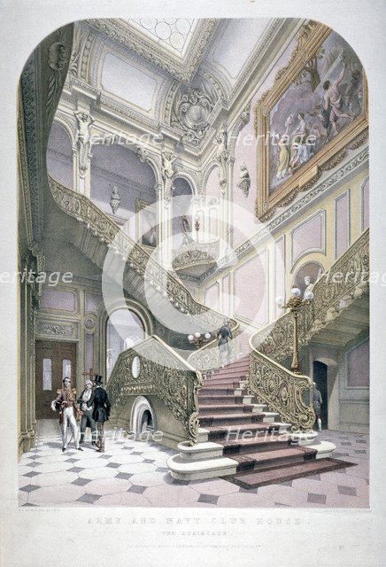 The Army and Navy Club, Pall Mall, Westminster, London, 1853. Artist: Robert Kent Thomas 