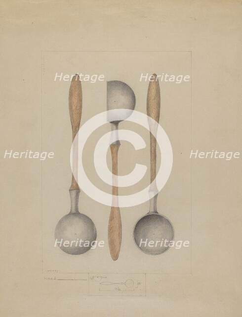 Pewter Ladle, c. 1936. Creator: Henry Meyers.