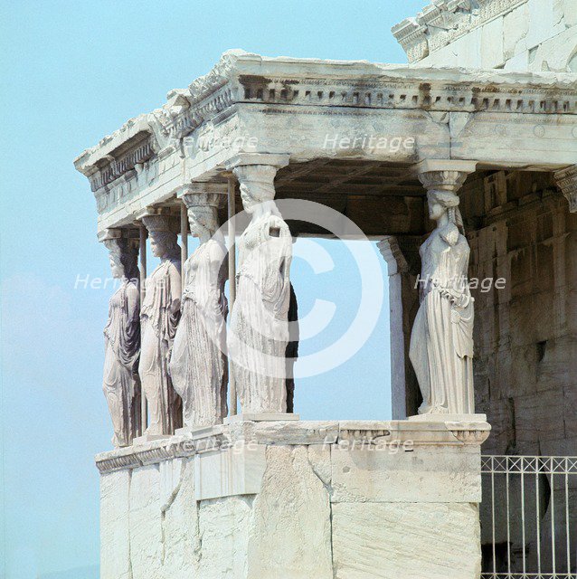 View of the Caryatid porch of the Erechtheion, 5th century BC. Artist: Unknown