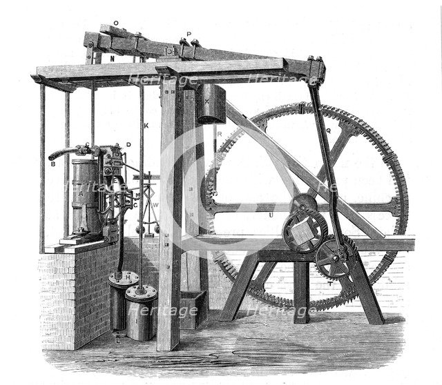 James Watt's prototype steam engine 'Old Bess', c1778. Artist: Unknown