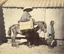 Yakonin Travelling on the Tokaido Road, about 1868. Creator: Felice Beato.