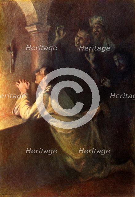 'The young man strove earnestly in prayer', 1917. Creator: Unknown.