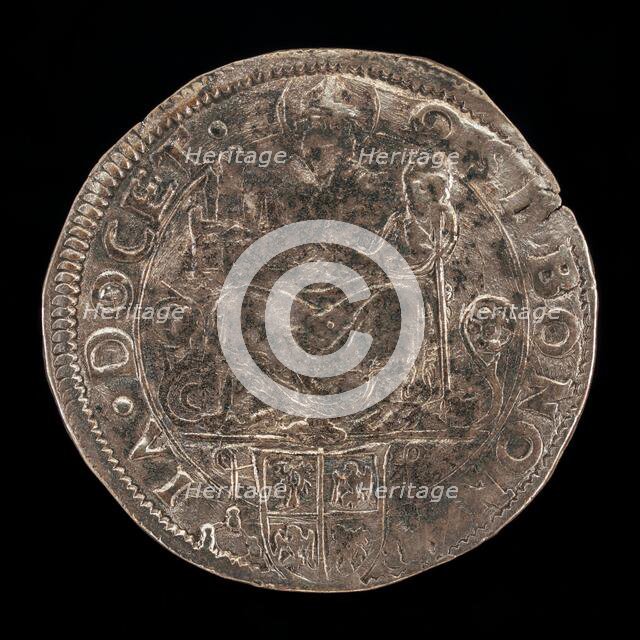 Saint Petronius Enthroned above Arms of Cardinal Alidosi [reverse], 16th century. Creator: Unknown.