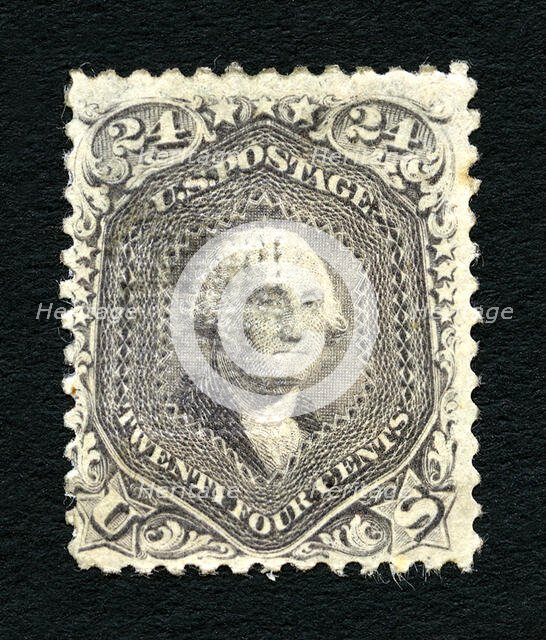 24c Washington F Grill single, 1867. Creator: National Bank Note Company.