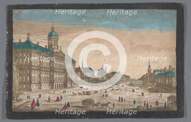 View of the Town Hall and the Dam in Amsterdam, 1745-1775. Creator: Unknown.