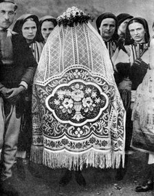 Veiled bride, South Serbia, 1936. Artist: Unknown