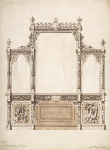 Design for Wall with Wooden Trim, 1841-84. Creator: Charles Hindley & Sons.