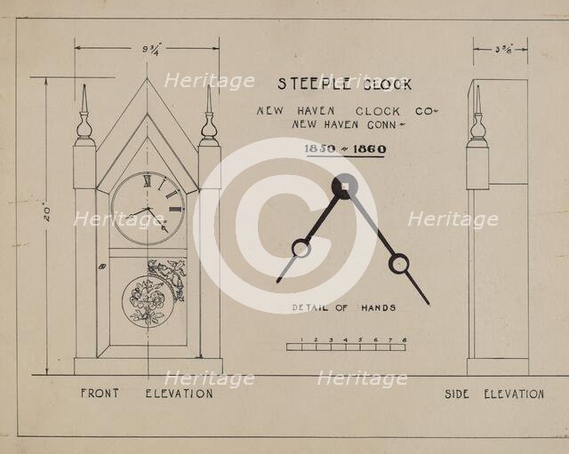 Steeple Clock, 1935/1942. Creator: Unknown.