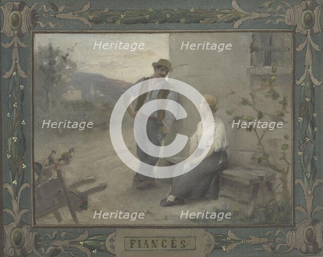 Esquisse pour la salle des mariages de la mairie du 14ème : Les Fiancés, 1889. Creator: Adrien-Henri Tanoux.