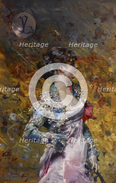 Lady with a Guitar, c1873. Creator: Giovanni Boldini.