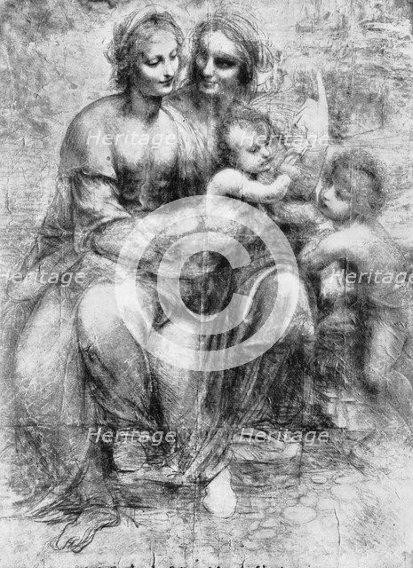 Cartoon of St Anne with Madonna and Child and St John, 15th century (1930).Artist: Leonardo da Vinci
