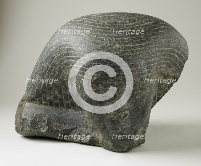 Head of a Man with Fragmentary Inscription, Egypt, 25th - 26th Dynasty (755 - 525 BCE). Creator: Unknown.