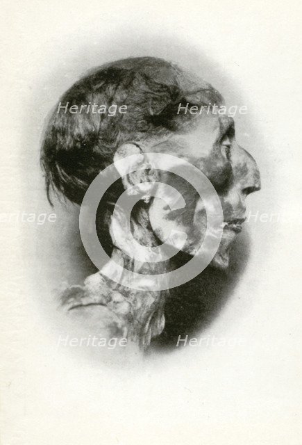 Head of the mummy of Rameses II, Ancient Egyptian pharaoh of the 19th dynasty, c1212 BC (1926).  Artist: Winifred Mabel Brunton