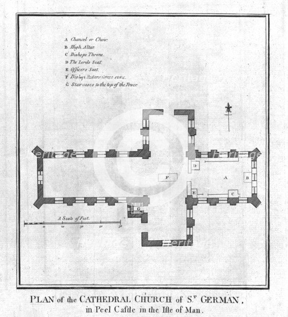 'Plan of the Cathedral Church of St. German', late 18th century. Artist: Unknown.
