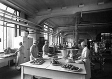 Inside the staff kitchens of the Rowntree dining block, York, Yorkshire, 1937. Artist: Unknown