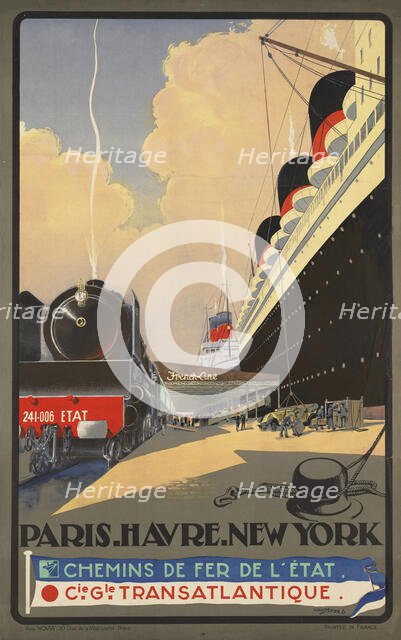 Paris - Havre - New York. Chemins de fer de l'Etat, c. 1930. Creator: Sébille, Albert (1874-1953).