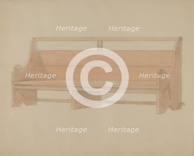 Meeting House Pew, c. 1936. Creator: Donald Streeter.