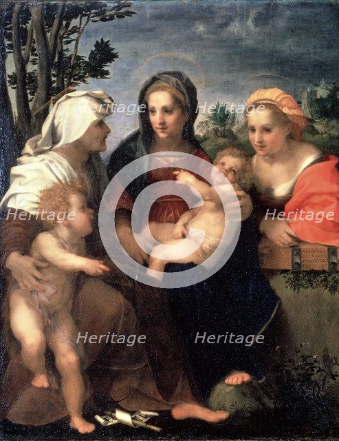 'Virgin and Child with Saints Catherine, Elisabeth and John the Baptist', 1510s.  Artist: Andrea del Sarto