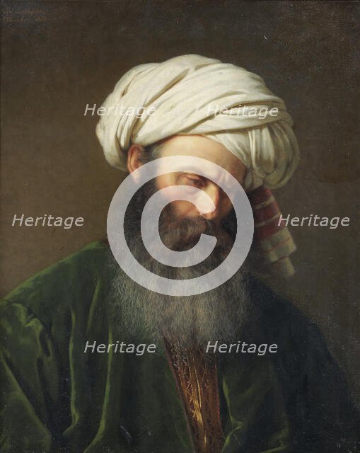Study of a Man in Turkish Dress, 1854. Creator: Amalia Lindegren.