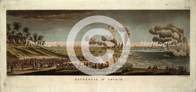 The Battle of Abukir on 25 July 1799, 1799. Artist: Pera, Giuseppe (active 1799-1839)