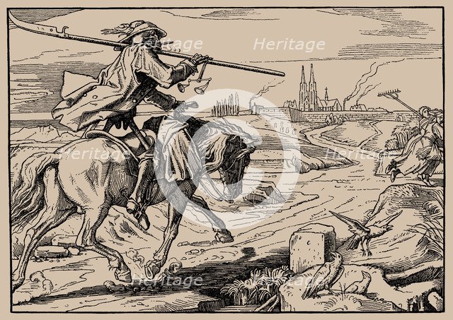 Also a Dance of Death, Sheet II (Riding death), 1849.