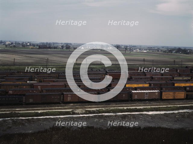 C. M. St. P. & P. R.R., general view of part of the yard, Bensenville, Ill., 1943. Creator: Jack Delano.