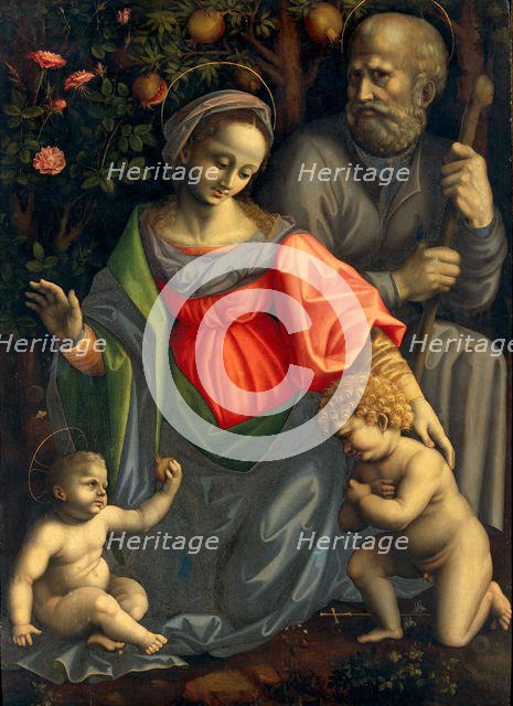 The Holy Family with Saint John the Baptist , ca 1535-1540. Creator: Bacchiacca, Francesco (1494-1557).