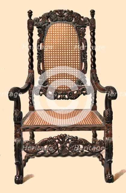 Walnut chair, 1905. Artist: Shirley Slocombe.