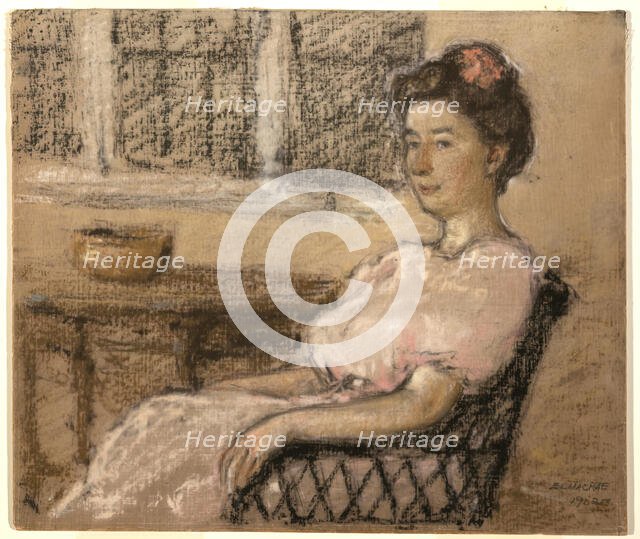 Seated Woman in Pink, 1902. Creator: Elmer Livingston MacRae.