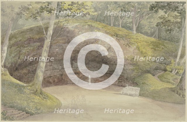 Rock grotto in the park at Wilhelmsthal near Eisenach, c1790-1794. Creator: Georg Melchior Kraus.