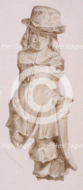 Carved figure in oak, 1834. Artist: William Henry Kearney