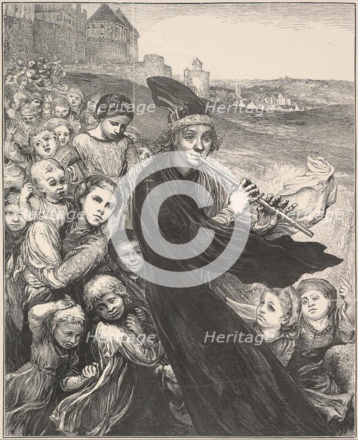 The Pied Piper of Hamelin, 1868. Creator: Henry Marsh.