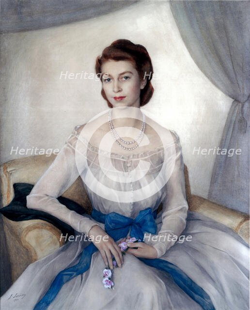 Portrait of the Princess Elizabeth, Duchess of Edinburgh, 1948. Creator: Sorin, Saveli Abramovich (1878-1953).
