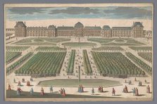 View of the Palais des Tuileries in Paris seen from the Jardin des Tuileries, 1700-1799. Creator: Anon.