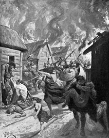 Canterbury burned by the Danes, 851 AD, (c1920). Artist: A Pearse