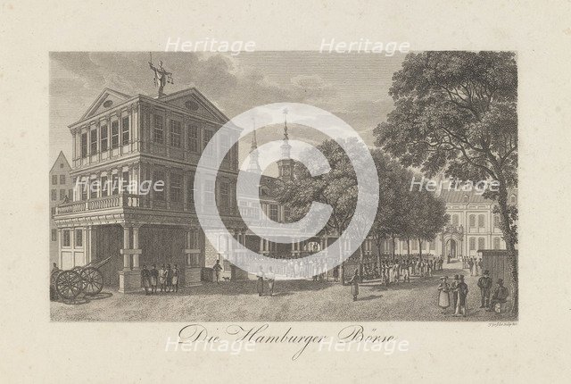 The Old Exchange in Hamburg, 1822. Artist: Geissler (Geisler), Johann Martin Friedrich (1778-1853)