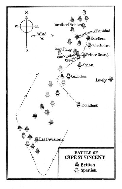Battle of Cape St Vincent, 1797. Artist: Unknown