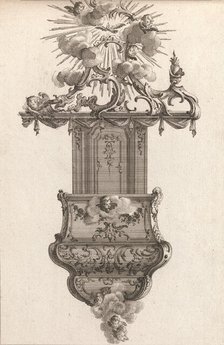 Design for a Pulpit, Plate 4 from an Untitled Series of Pulpit Designs, Pri..., Printed ca. 1750-56. Creator: Carl Pier.