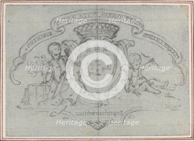 Coat of Arms with Three Putti. Creator: Hubert Francois Gravelot.