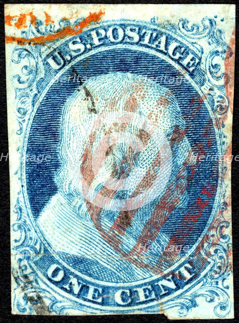 1c Franklin type I single, 1851. Creator: Unknown.