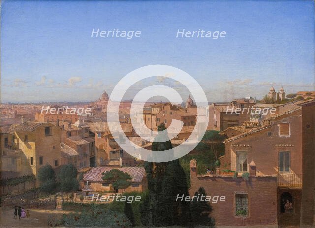 A View of Rome Seen from the Artist's Dwelling, 1858. Creator: Hans Jorgen Hammer.