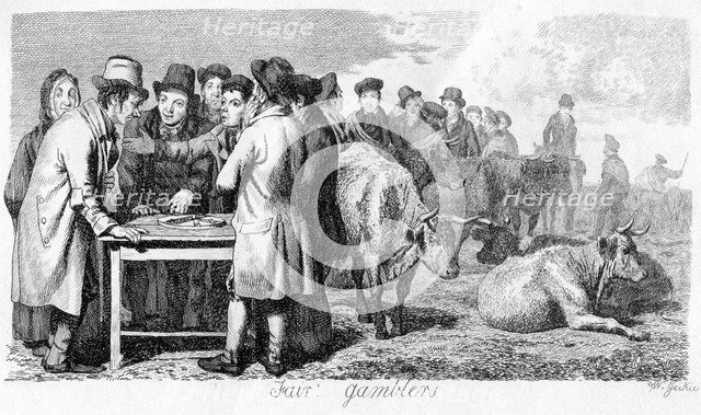'Fair Gamblers', early 19th century.Artist: Walter Geikie