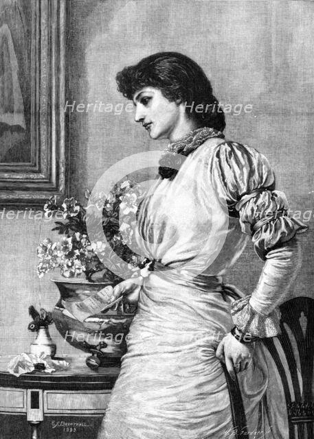 "Doubts", from the picture by E. F. Brewtnall, 1883. Creator: William Biscombe Gardner.