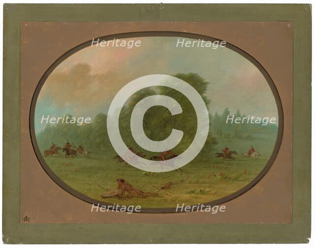 Battle between the Jiccarilla Apachees and Camanchees, 1861/1869. Creator: George Catlin.