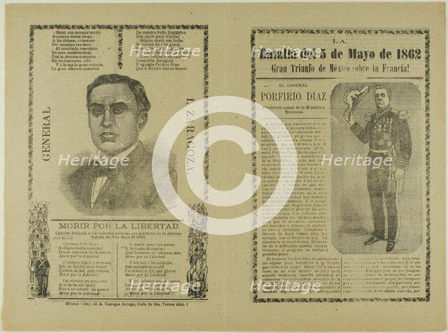 The Battle of May 5, 1862: The Great Triumph of Mexico over France!, 1888/1910. Creator: José Guadalupe Posada.