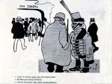 Satirical cartoon published in the journal Cu-cut which resulted in military riots in 25 November…