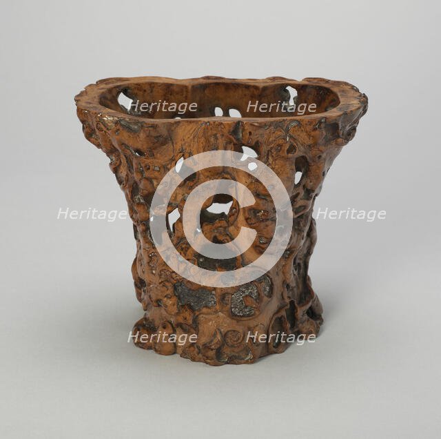 Brushpot (bitong), Qing dynasty (1644-1911), 18th century. Creator: Unknown.